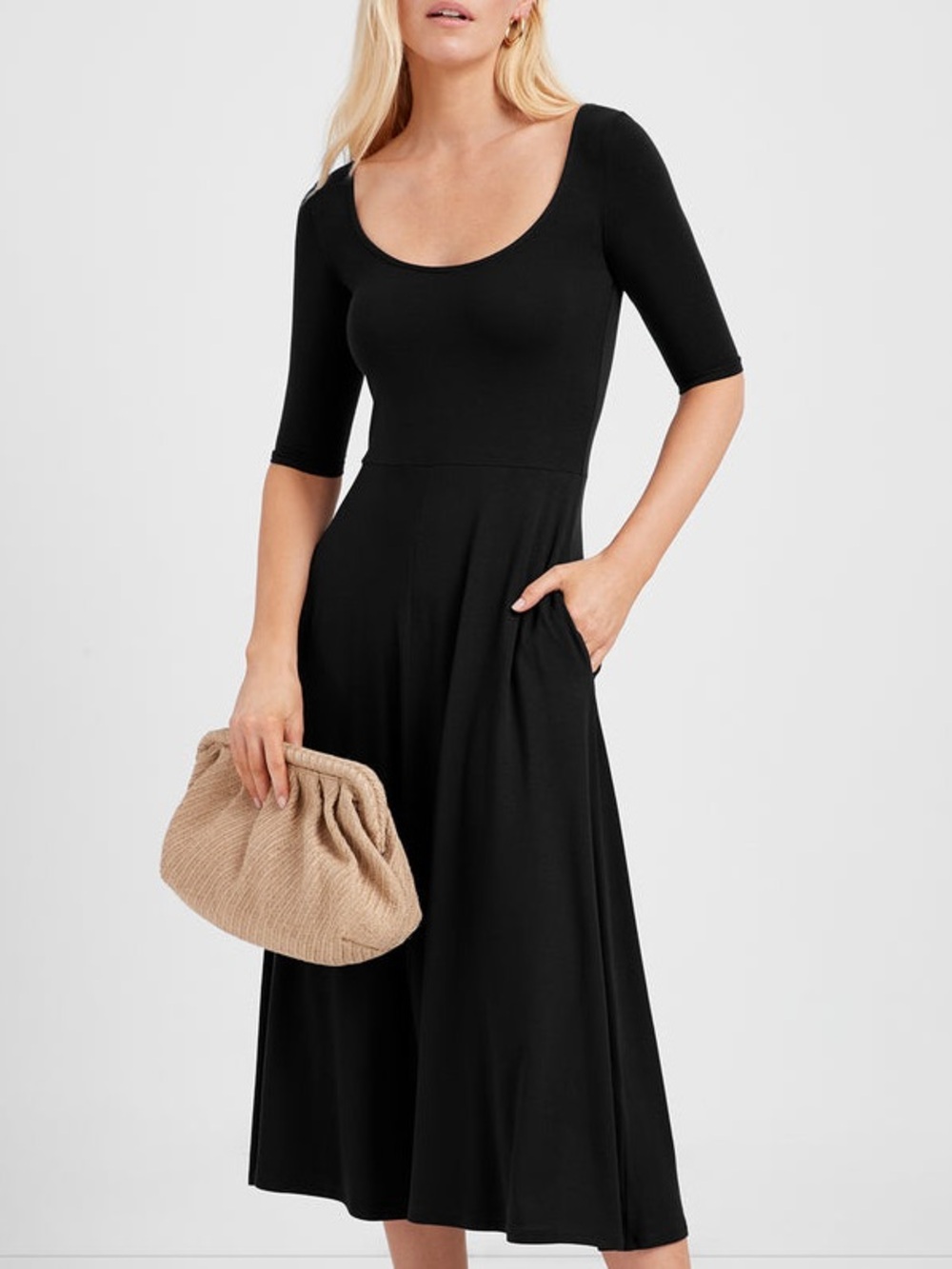 Marcella NYC Innogen Dress Sustainable European Jersey Midi Dress Size XXS
